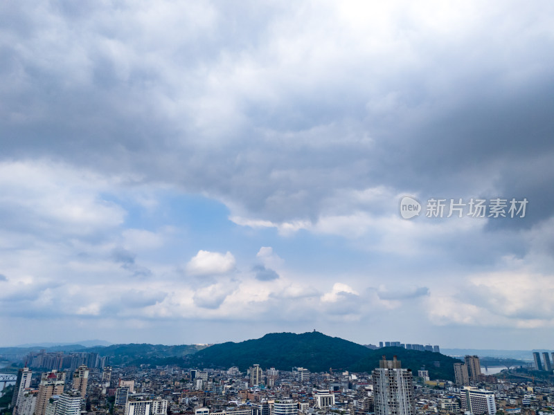 四川宜宾城市风光天空航拍图