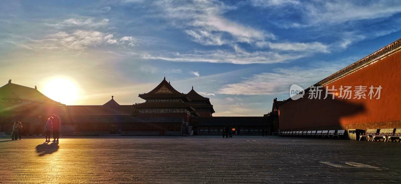 北京故宫红墙角楼风景