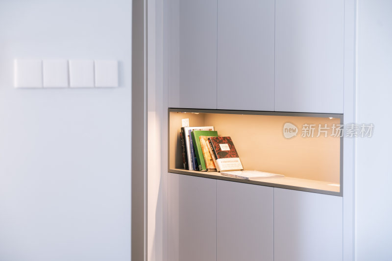 现代室内嵌入式书架