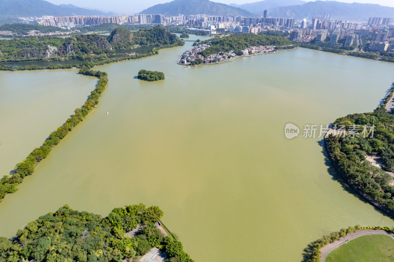 广东肇庆星湖景区航拍摄影图