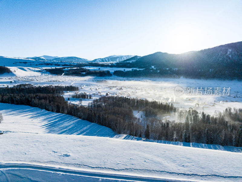 新疆冬季阿勒泰喀纳斯雪景