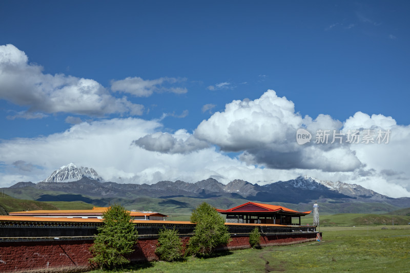 川西之旅，雪山，白云，树林