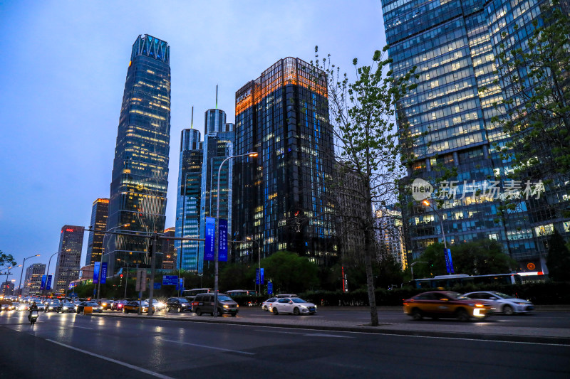 北京国贸城市夜景街道