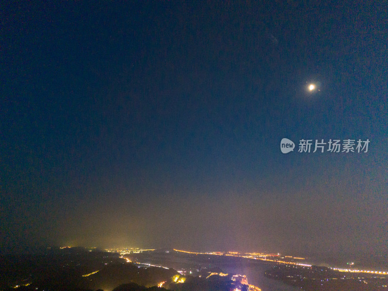 乐山城市夜景航拍图