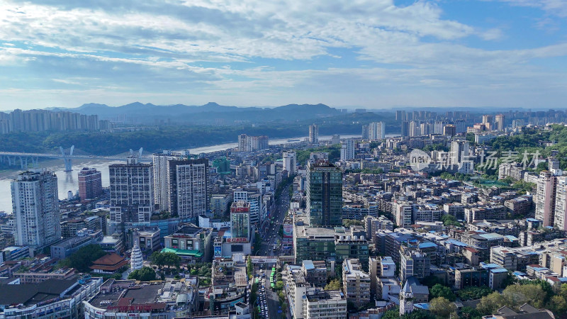 航拍四川泸州大景泸州城市建设摄影图