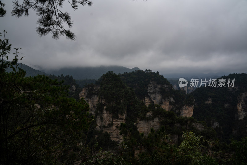 云雾缭绕的张家界奇峰异石景观