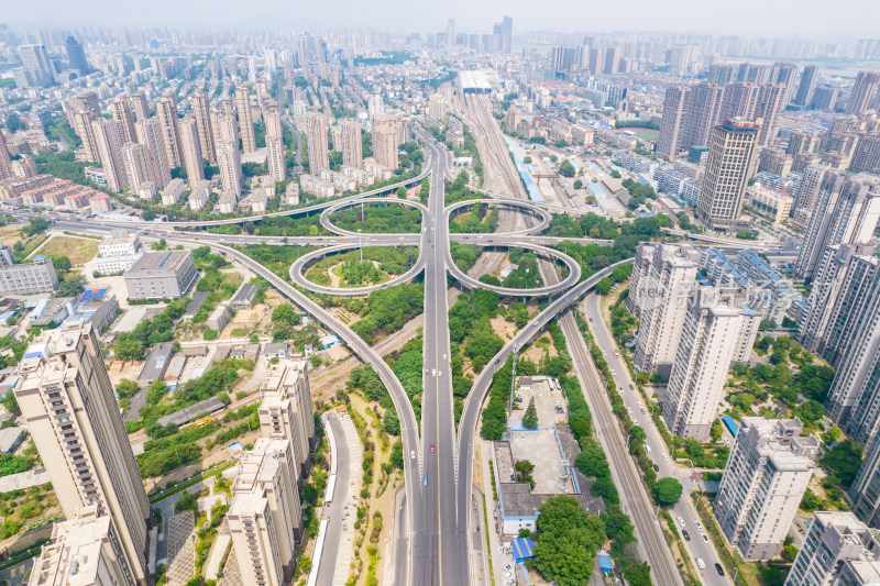 安徽蚌埠城市大景建筑航拍图