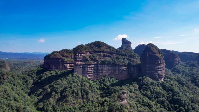 广东丹霞山5A景区丹霞地貌航拍