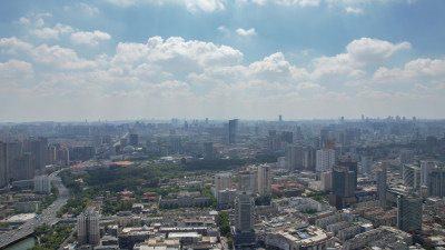 航拍安徽合肥城市大景城市天际线