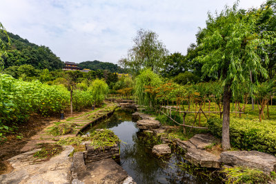 湖北鄂州西山风景区自然风景武昌楼建筑景观