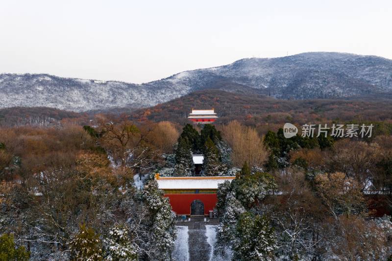 南京明孝陵冬季雪景