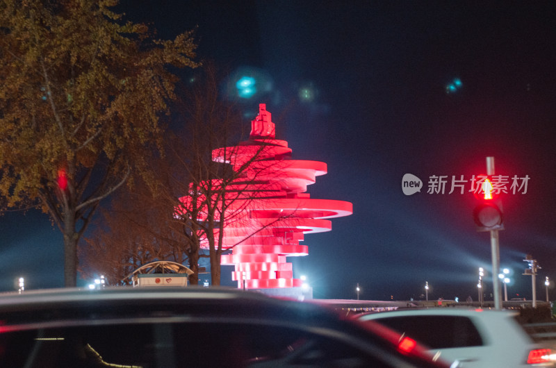 青岛五四广场五月的风夜景