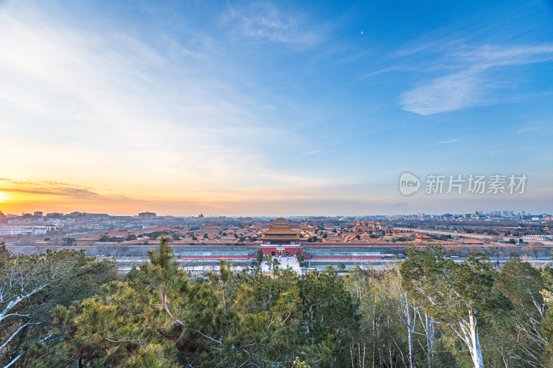 北京景山公园俯瞰故宫全景