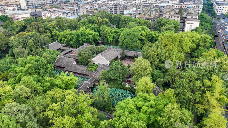 四川眉山三苏祠4A景区航拍图