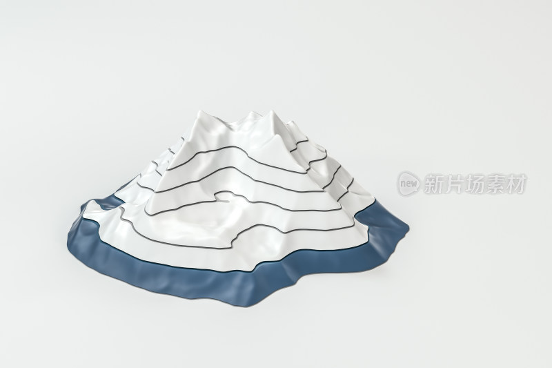 等高线三维概念背景 3D渲染