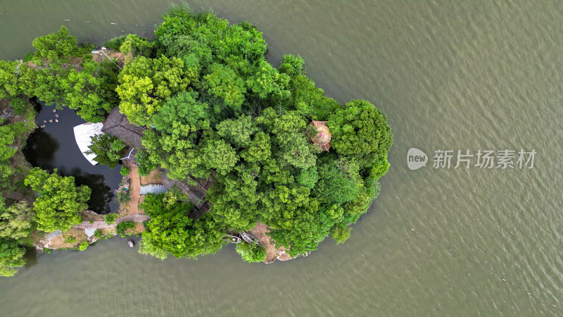 航拍湖北黄石磁湖风景区