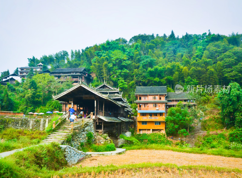 广西柳州三江程阳八寨乡村田园自然风光