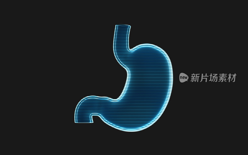 胃部全息影像效果图3D渲染