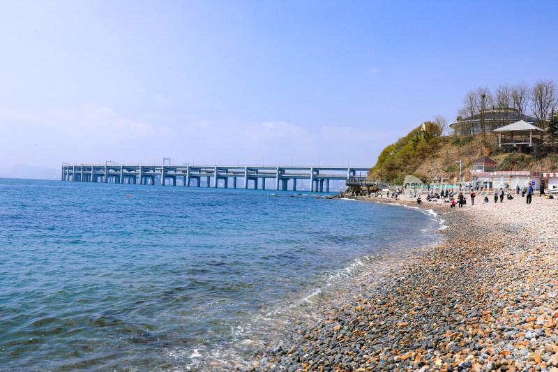 大连银沙滩海岸线海边风光