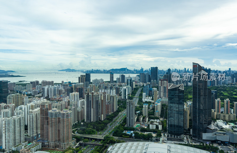 美丽深圳高楼大厦市中心城市风光全景