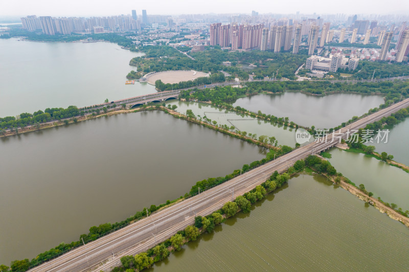 安徽蚌埠龙湖风景航拍图