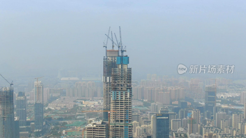 航拍山东济南东部新城城市建设