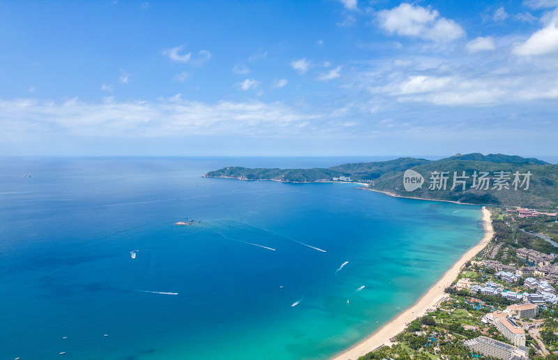 航拍国家海岸海南三亚亚龙湾海岸线