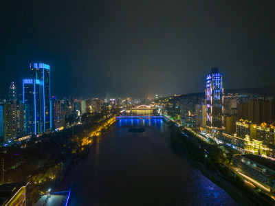 甘肃兰州城市夜景