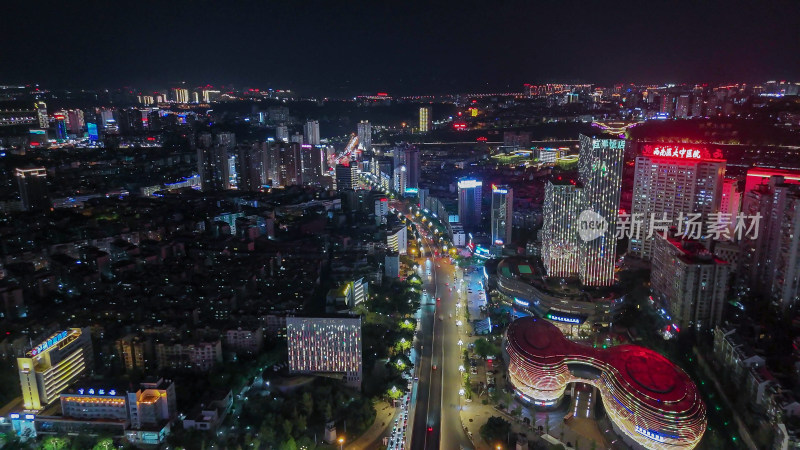 航拍四川泸州夜景泸州蜀泸大道夜景摄影图