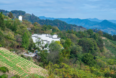 安徽徽州皖南群山云海河流仙境云端村落