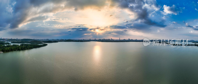 湖北武汉东湖景色航拍