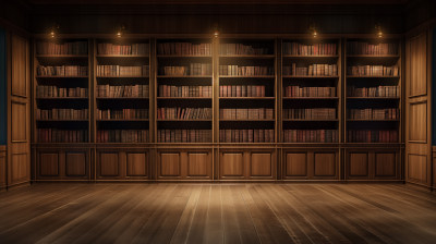 满墙书架的室内场景