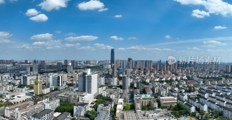 航拍昆山城市建筑交通道路风光