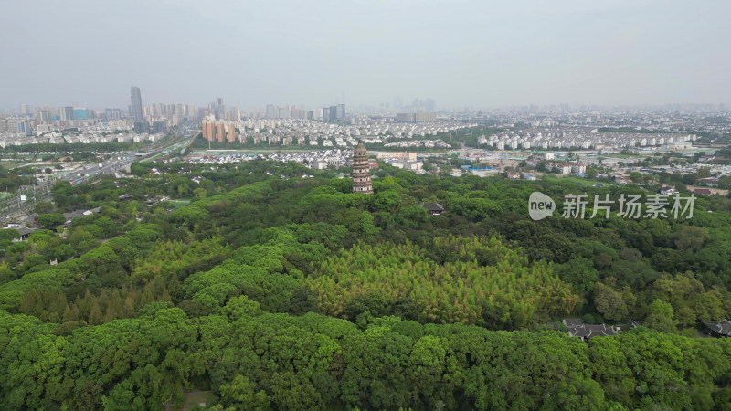 航拍江苏苏州虎丘山风景名胜区5A景区