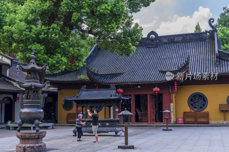 杭州西湖三天竺法镜寺古建筑风景