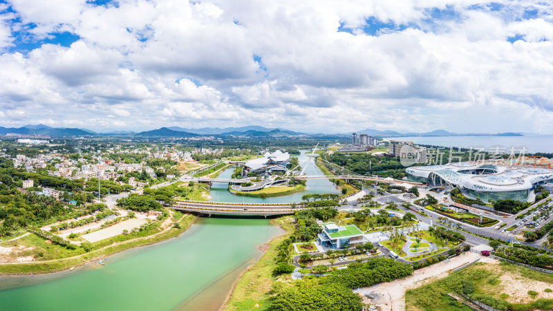 海南省三亚市海棠湾三亚国际免税城航拍全景