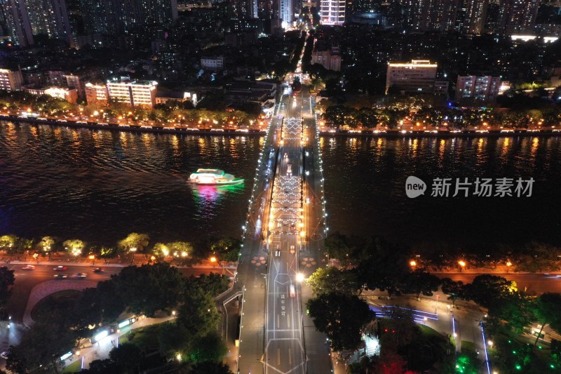 广州海珠广场夜景航拍