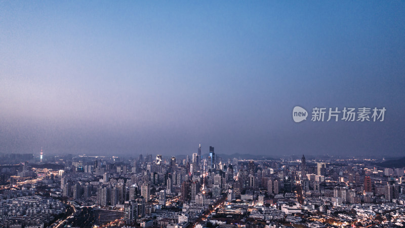 航拍南京城市夜景