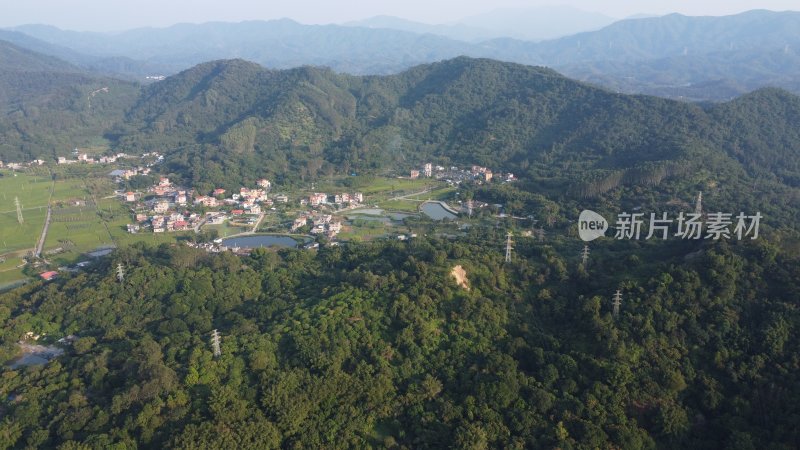 广东广州：航拍增城区正果镇城市风光