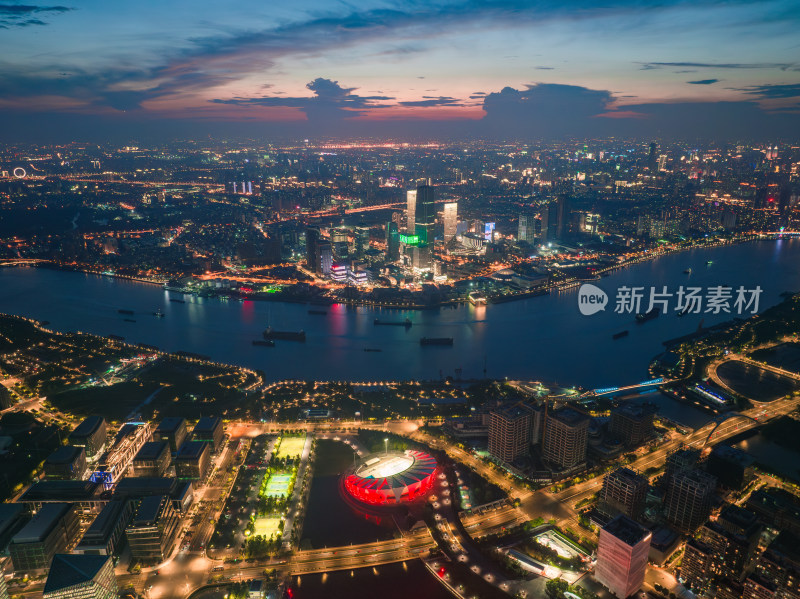 航拍上海现代城市风光
