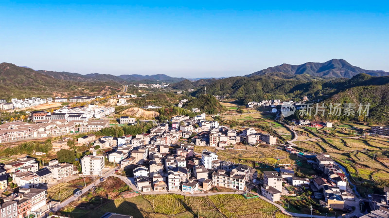 山村田园风光航拍全景