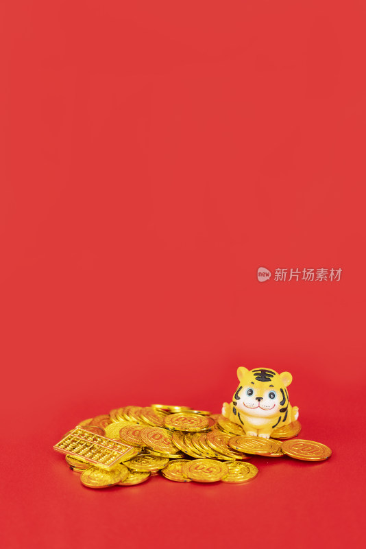 萌宠金币发财创意图片