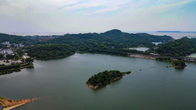 湖南岳阳洞庭湖南湖风景区航拍