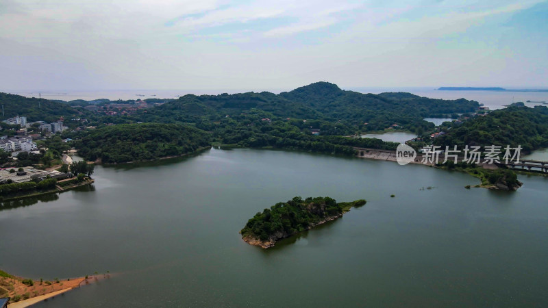 湖南岳阳洞庭湖南湖风景区航拍