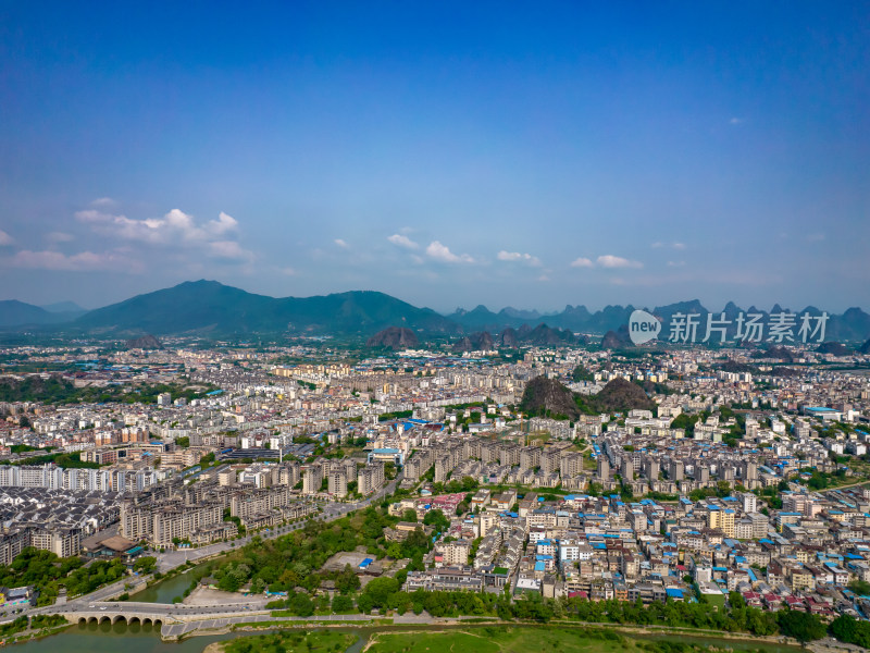 广西桂林城市大景航拍图