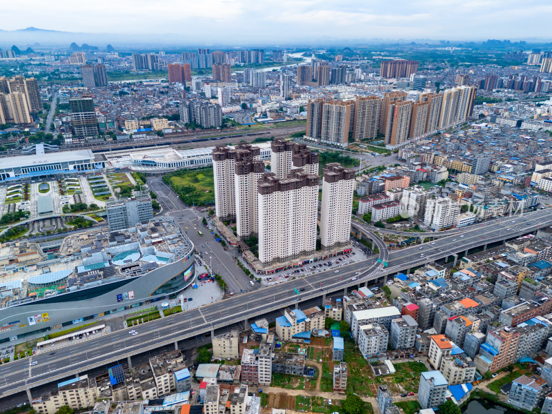 贵港城市建筑航拍图