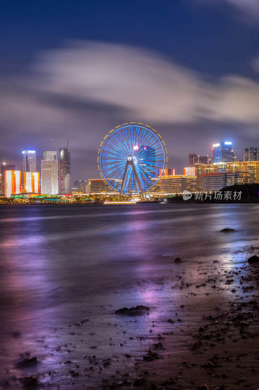 深圳宝安欢乐港湾摩天轮夜景