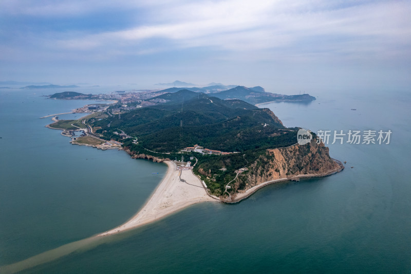 黄渤海交汇处烟台长岛航拍图