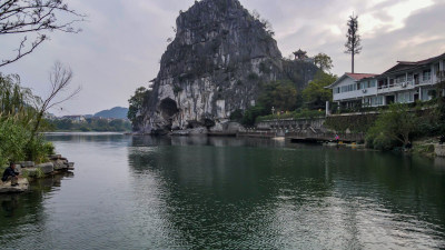 广西桂林伏波山景区航拍