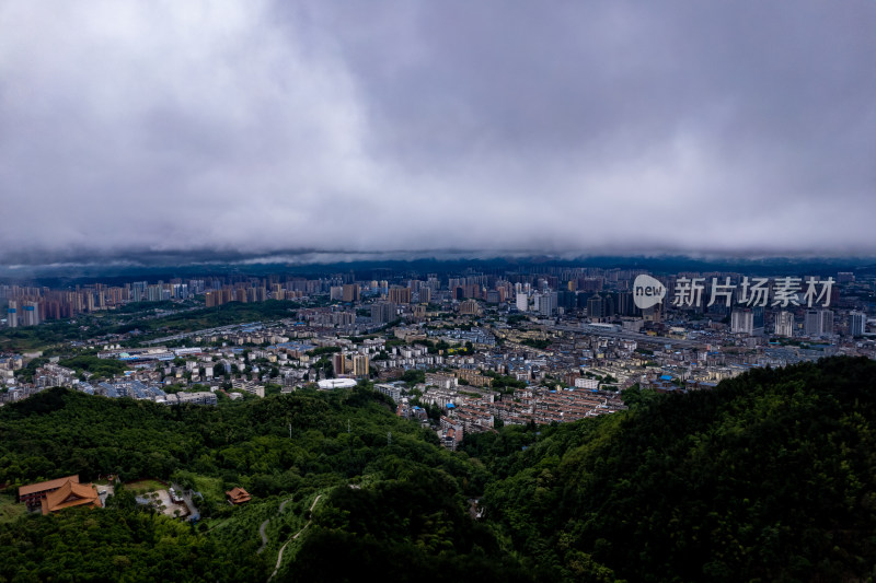 湖南怀化暴雨来了航拍摄影图